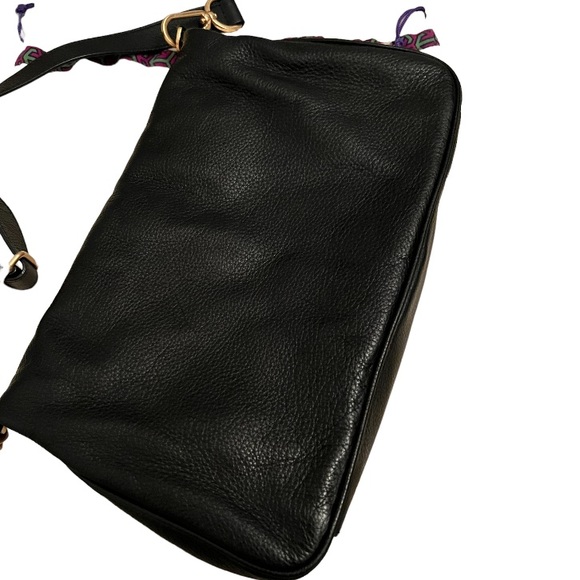 Tory Burch Amalie Fold Over Black Crossbody Purse Clutch Messenger Bag Authentic - Picture 9 of 10